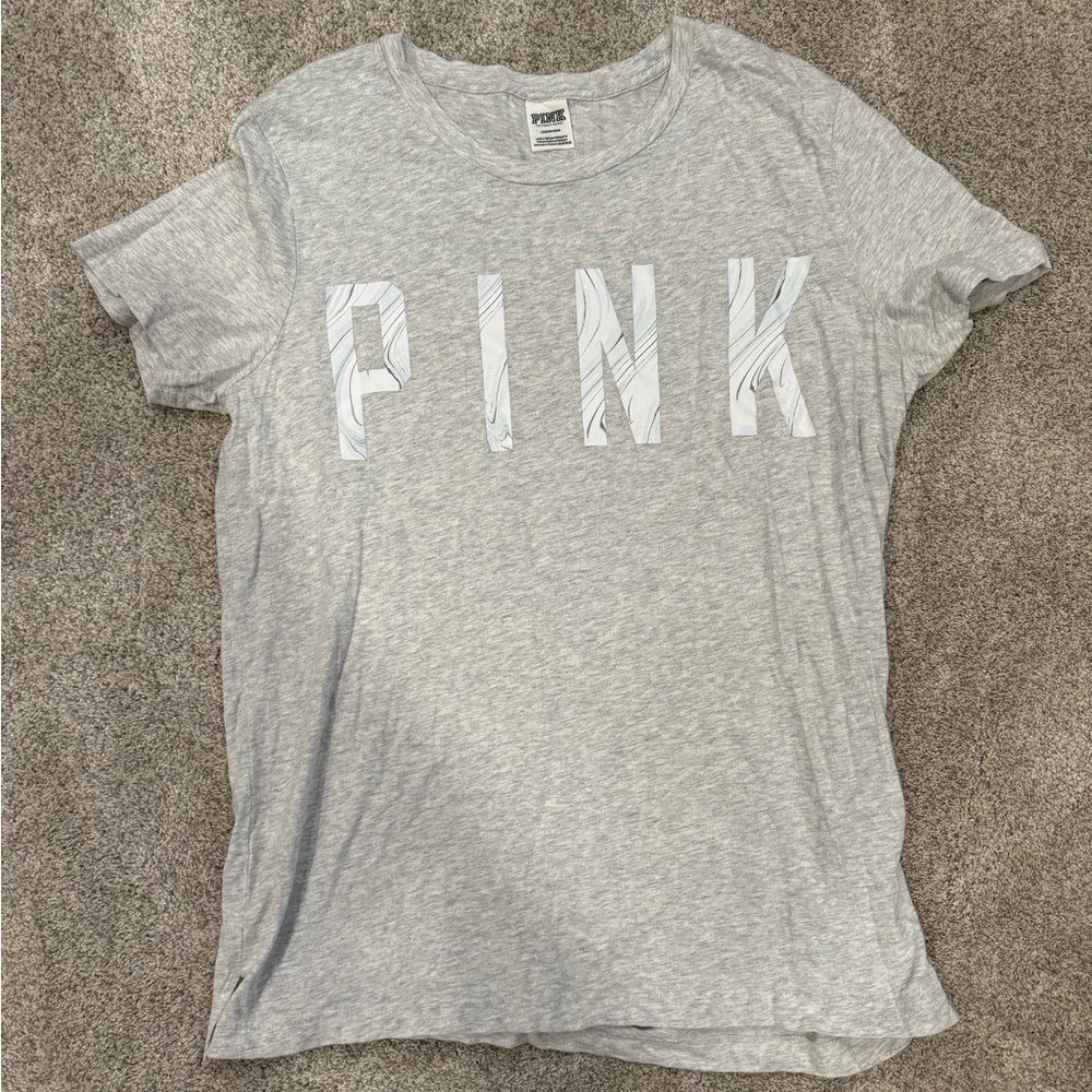 PINK Grey Marble T shirt size large